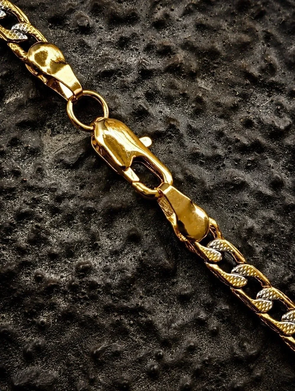 Silver and Gold 4mm cuban Chain